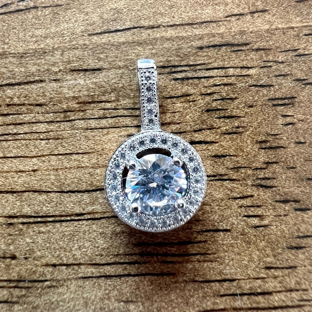 Halo CZ Diamond Pendant